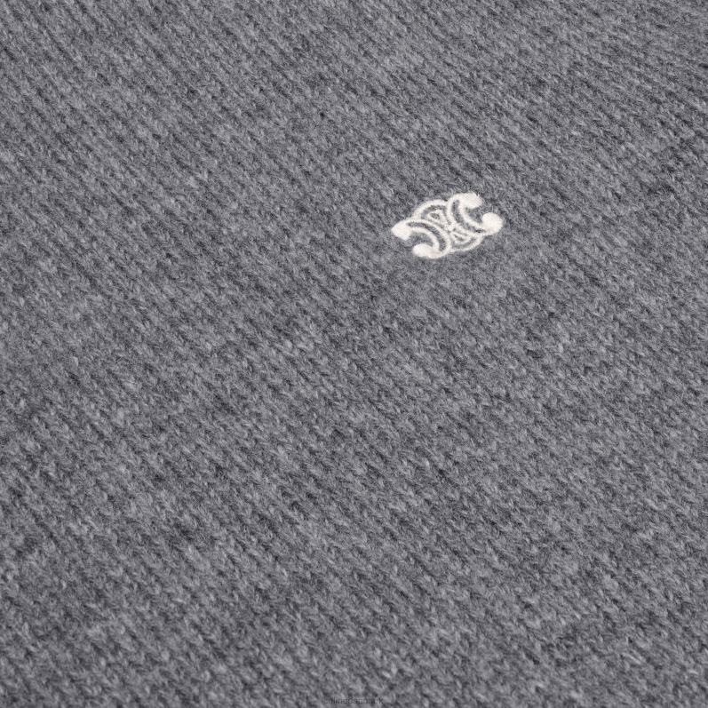 CELINE Mænd triomphe trucker sweater i uld og kashmir F44FV1795 beklædning grå/råhvid