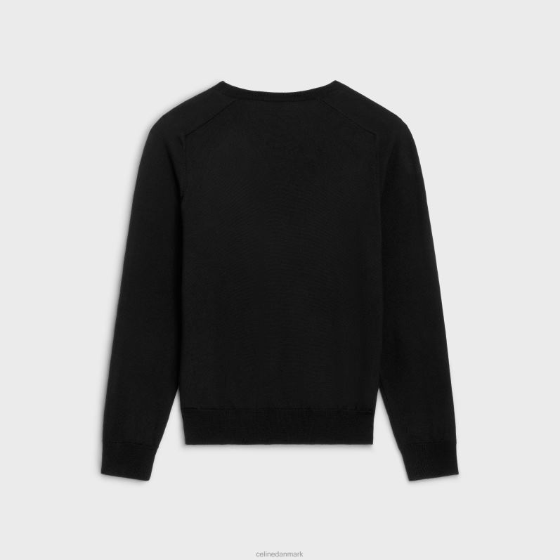 CELINE Mænd triomphe v-hals sweater i uld F44FV1962 beklædning sort