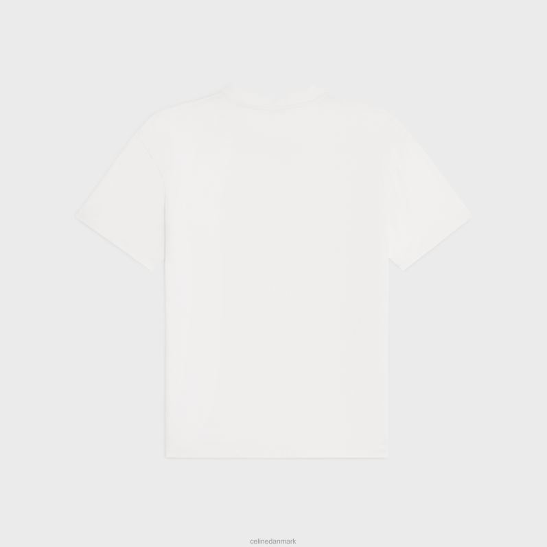 CELINE Mænd dash snow loose t-shirt i jersey bomuld F44FV1814 beklædning off white/sort