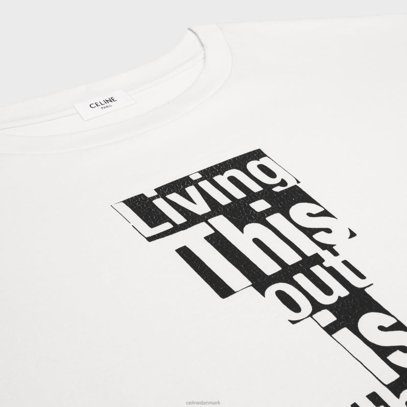 CELINE Mænd dash snow loose t-shirt i jersey bomuld F44FV1814 beklædning off white/sort
