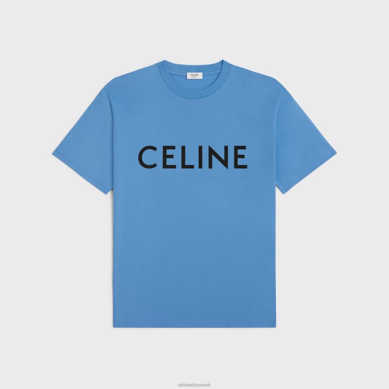 CELINE Mænd løs t-shirt i bomuldsjersey F44FV1816 beklædning snavset blå/sort