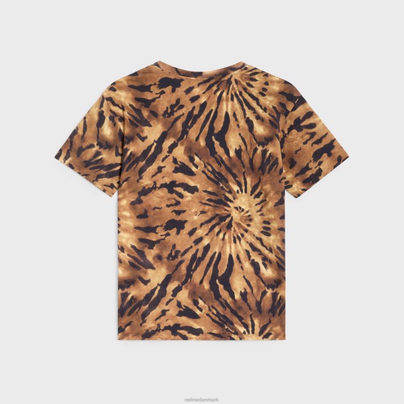 CELINE Mænd løs t-shirt i tie-dye bomuld F44FV1926 beklædning brun/sort/offwhite