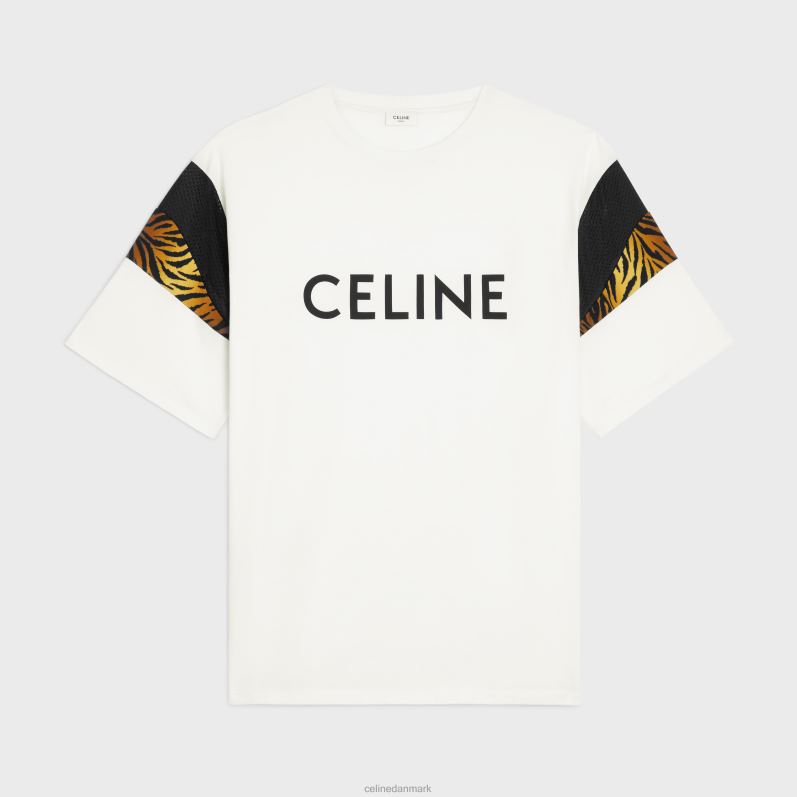 CELINE Mænd oversized t-shirt i bomuldsjersey F44FV1929 beklædning ecru/sort
