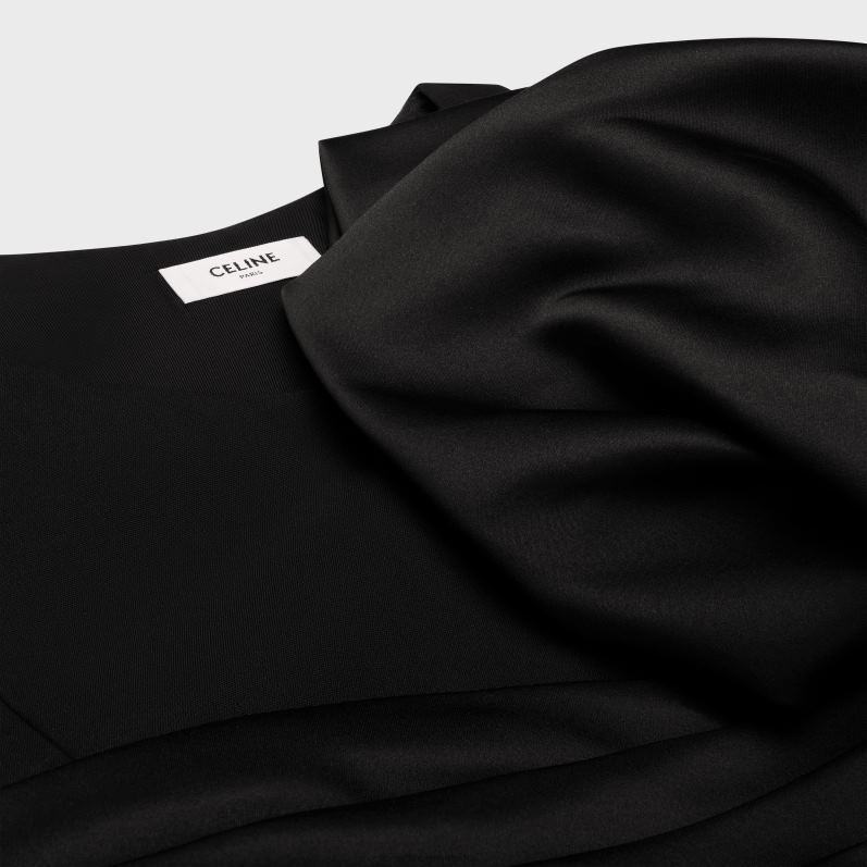 CELINE Mænd top med maxi knude i tekstureret uld F44FV1800 beklædning sort