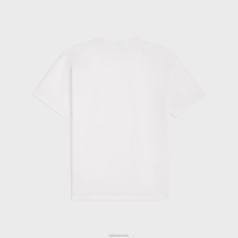 CELINE Mænd triomphe løs t-shirt i bomuldsjersey F44FV1821 beklædning off white/sort