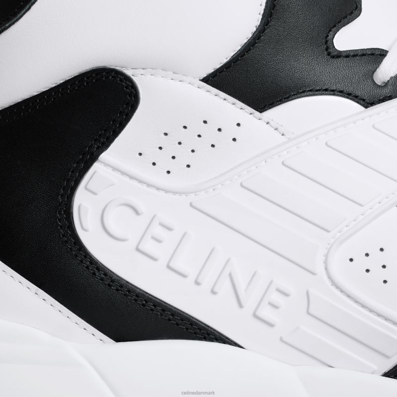 CELINE Mænd trainer ct-06 høj top sneaker i kalveskind F44FV2048 fodtøj optik hvid/sort