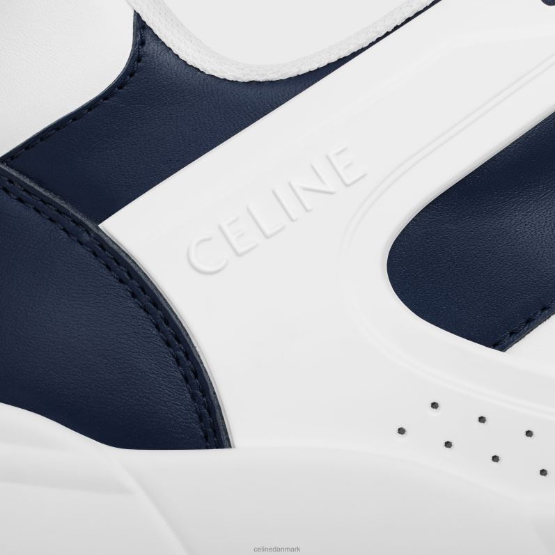 CELINE Mænd trainer ct-07 lav sneaker i kalveskind F44FV2032 fodtøj optik hvid/marineblå