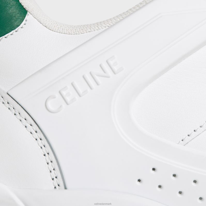 CELINE Mænd trainer ct-07 lav sneaker i kalveskind F44FV2045 fodtøj optik hvid/mørkegrøn