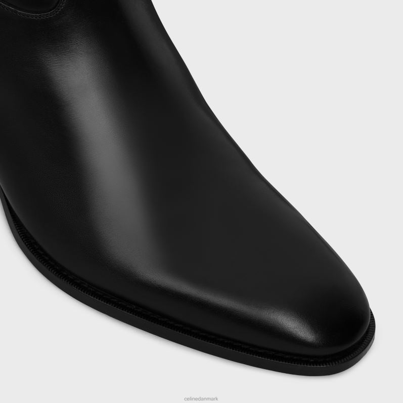 CELINE Mænd apoteksstøvle med lynlås bagpå i skinnende kalveskind F44FV2036 fodtøj sort