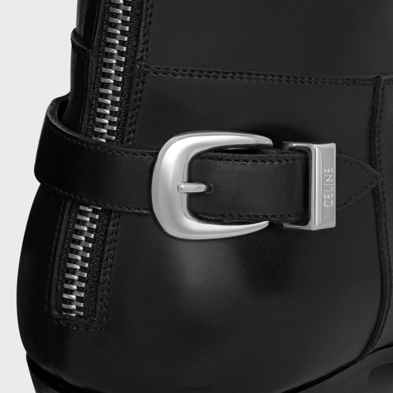 CELINE Mænd apoteksstøvle med lynlås bagpå i skinnende kalveskind F44FV2036 fodtøj sort