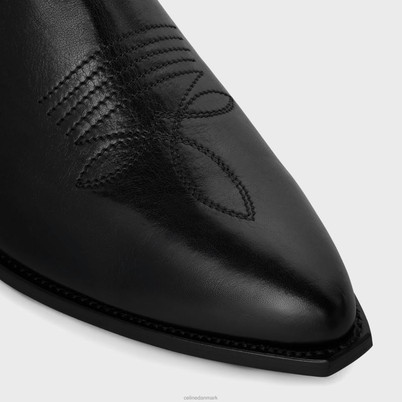 CELINE Mænd westernstøvler med lynlås i kalveskind F44FV2061 fodtøj sort