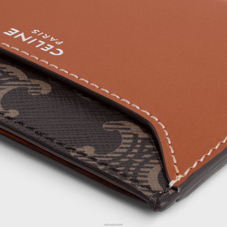 CELINE Mænd kortholder i triomphe canvas & kalveskind F44FV2130 tilbehør tan
