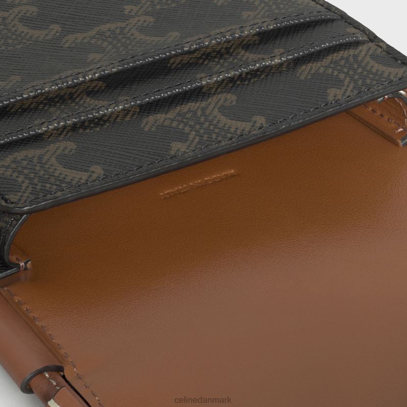 CELINE Mænd telefontaske i triomphe canvas & kalveskind F44FV2141 tilbehør tan