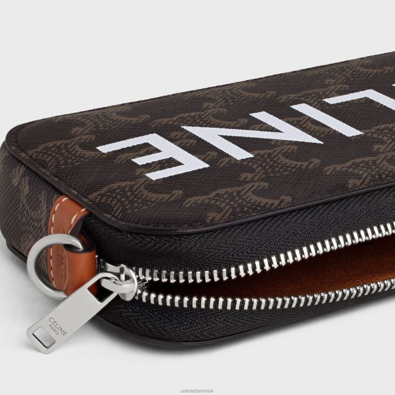 CELINE Mænd vandret pose i triomflærred med print F44FV2139 tilbehør tan