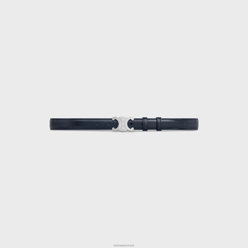 CELINE Mænd medium triomfbælte i taurillon læder F44FV2200 tilbehør bleu sacre