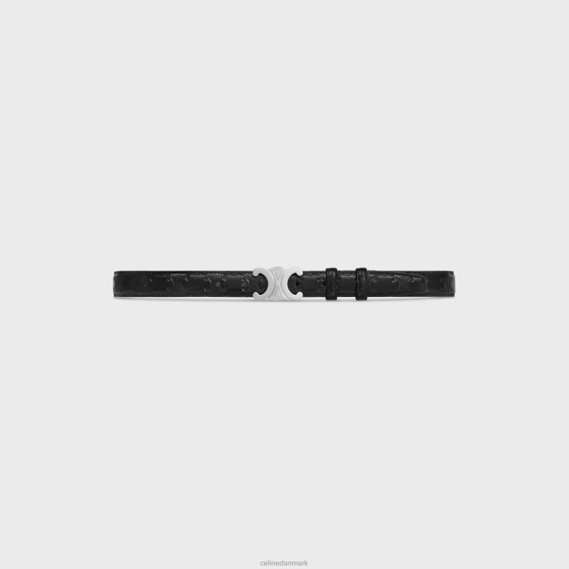 CELINE Mænd medium triomfbælte i taurillon med triomf præget F44FV2194 tilbehør sort
