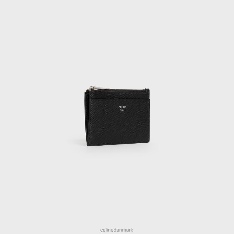CELINE Mænd kortholder med lynlås i kornet kalveskind F44FV2154 tilbehør sort