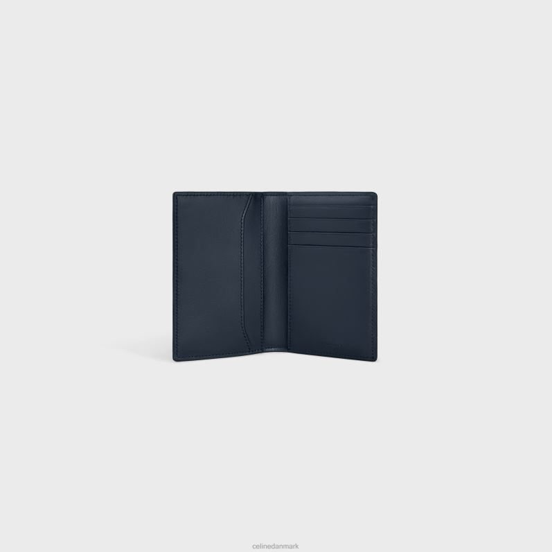 CELINE Mænd lodret kortholder i skinnende kalveskind F44FV2158 tilbehør bleu sacre