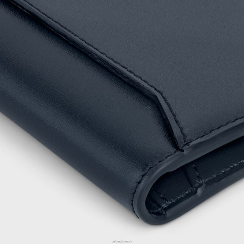 CELINE Mænd lodret kortholder i skinnende kalveskind F44FV2158 tilbehør bleu sacre