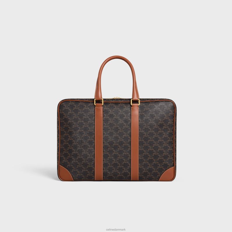 CELINE Mænd blød bagage 45 i triomphe canvas & kalveskind F44FV1629 tilbehør tan