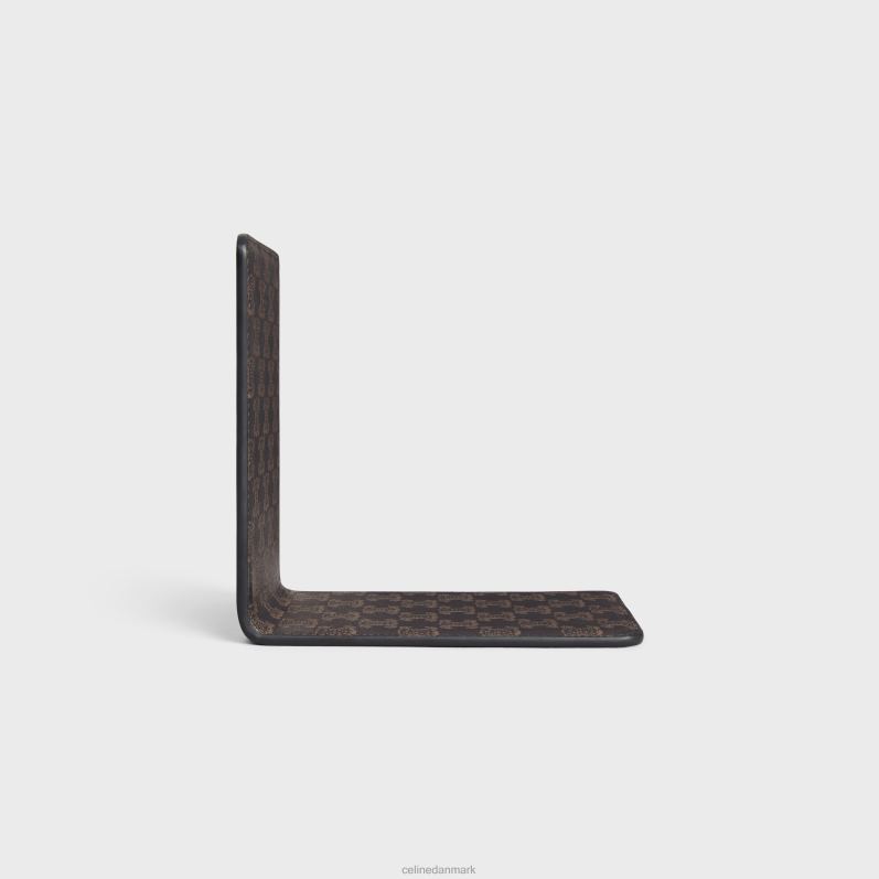 CELINE Mænd bogstøtte i lammeskind med triomf-lærredstryk F44FV1656 tilbehør sort/tan