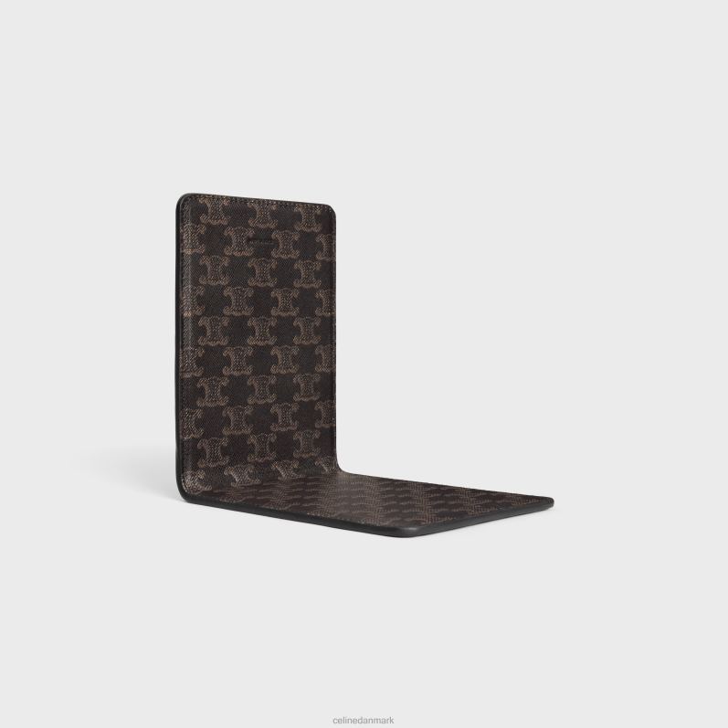 CELINE Mænd bogstøtte i lammeskind med triomf-lærredstryk F44FV1656 tilbehør sort/tan