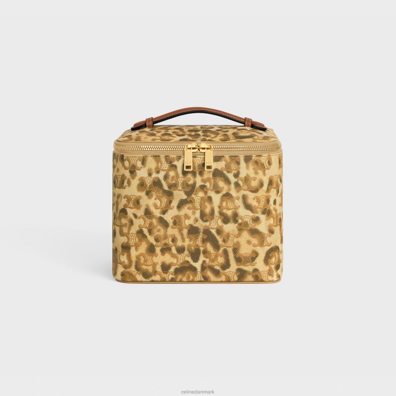 CELINE Mænd firkantet vaskeskab i triomflærred med print & kalveskind F44FV1566 tilbehør leopard