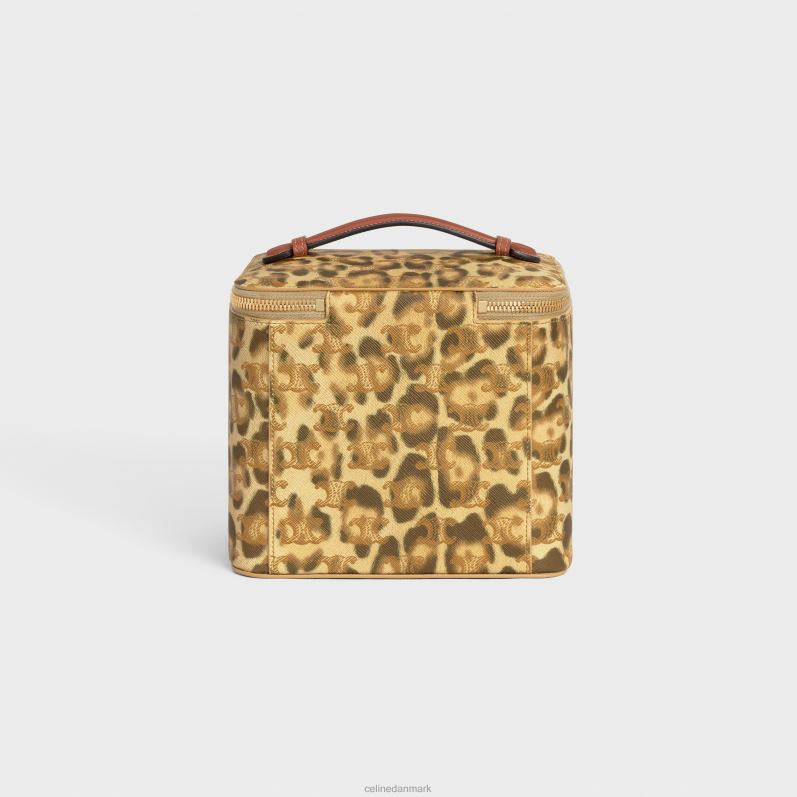 CELINE Mænd firkantet vaskeskab i triomflærred med print & kalveskind F44FV1566 tilbehør leopard