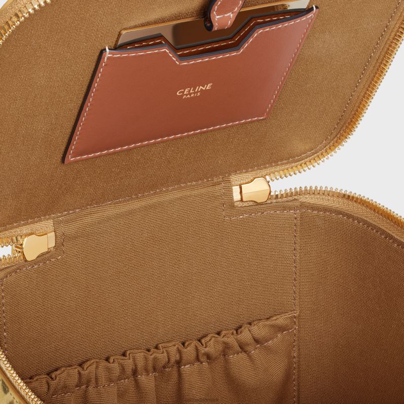 CELINE Mænd firkantet vaskeskab i triomflærred med print & kalveskind F44FV1566 tilbehør leopard