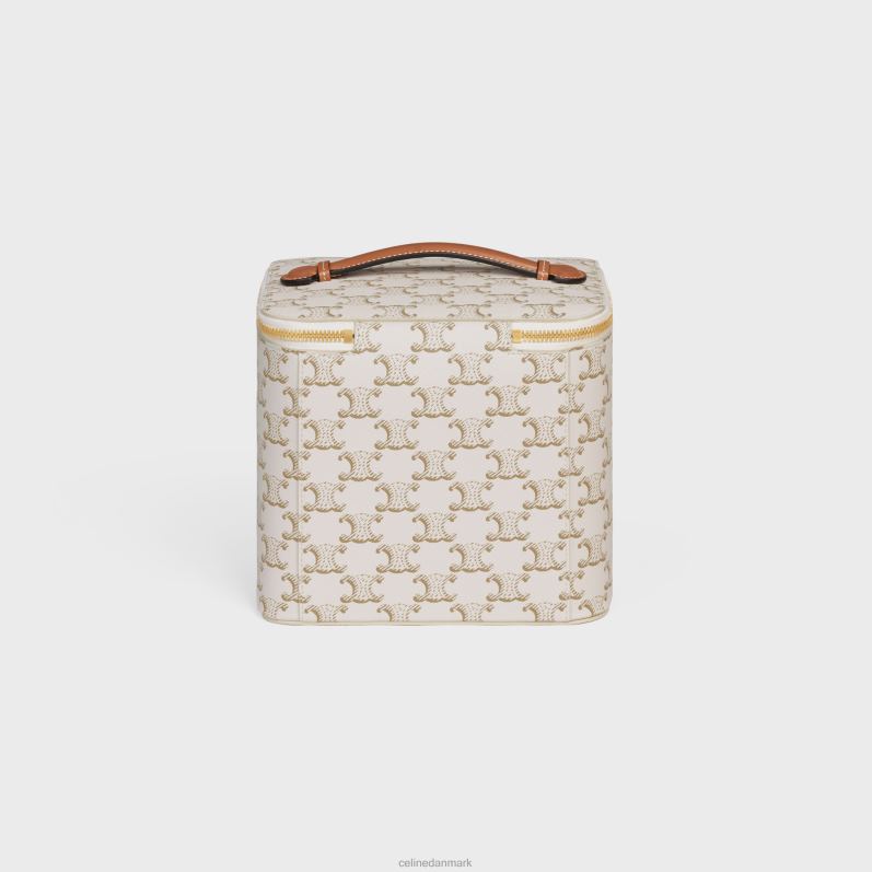CELINE Mænd forfængelighedskuffert i triomphe canvas & kalveskind F44FV1581 tilbehør hvid