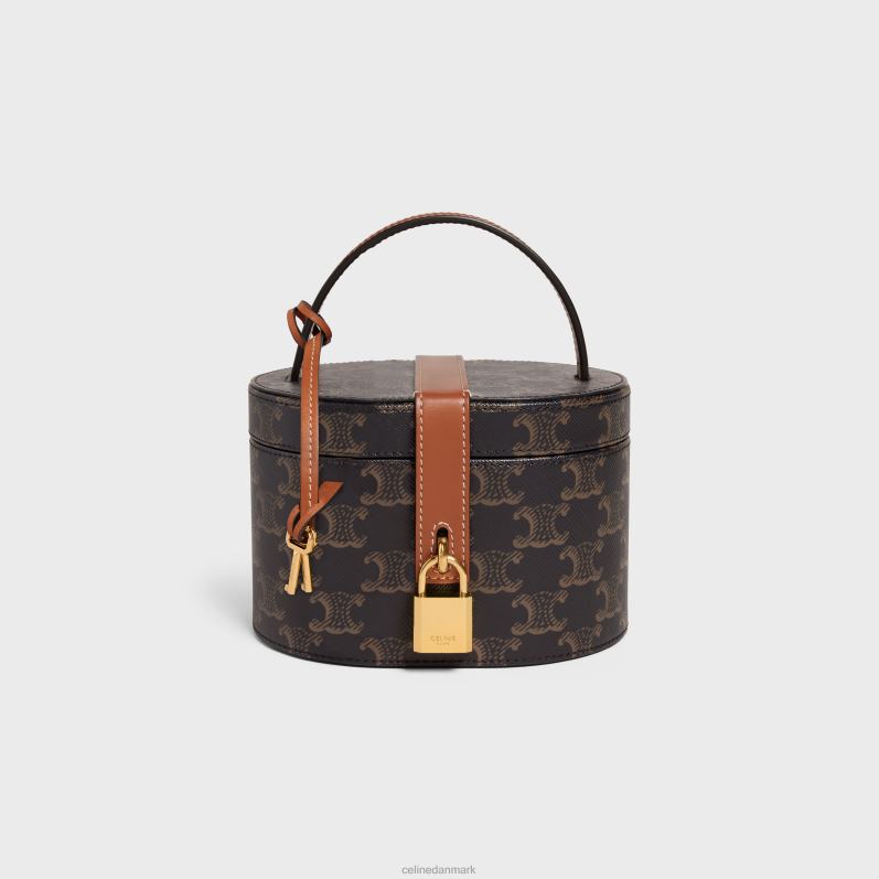 CELINE Mænd forfængelighedskuffert i triomphe canvas & kalveskind F44FV1583 tilbehør tan