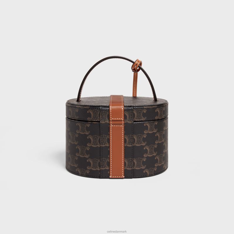 CELINE Mænd forfængelighedskuffert i triomphe canvas & kalveskind F44FV1583 tilbehør tan