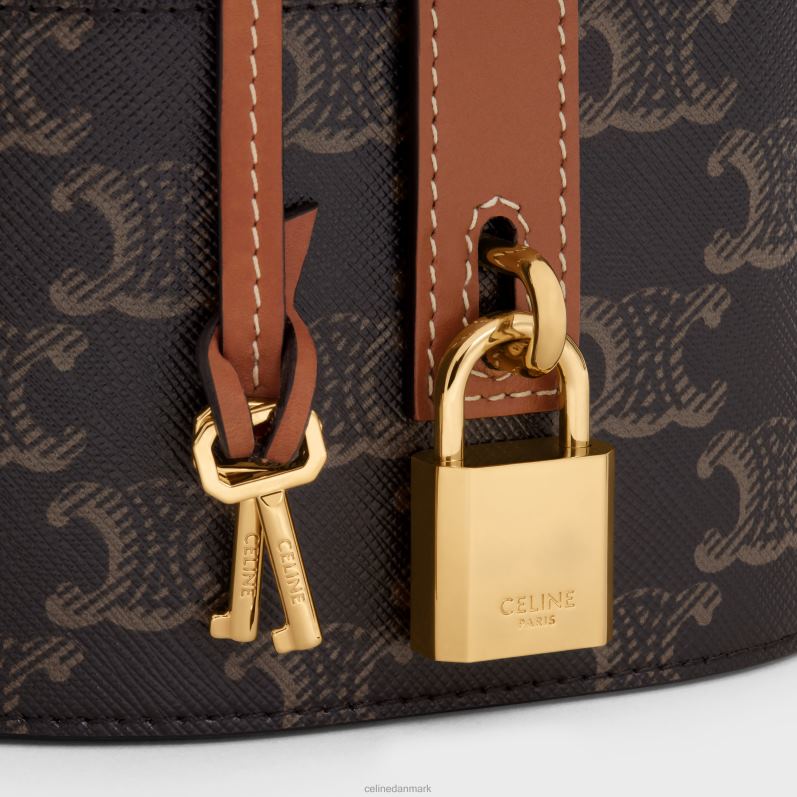 CELINE Mænd forfængelighedskuffert i triomphe canvas & kalveskind F44FV1583 tilbehør tan