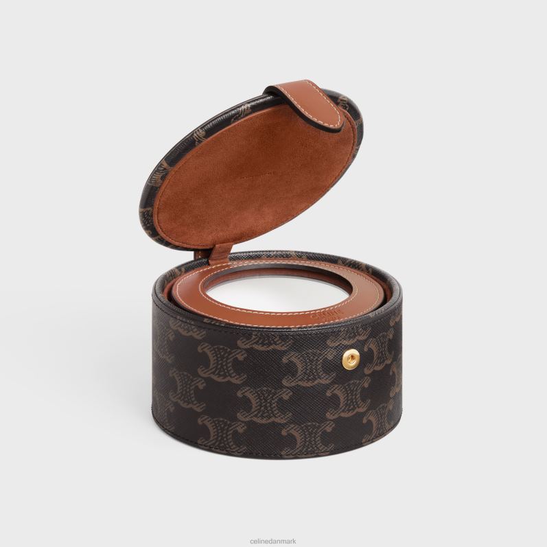 CELINE Mænd juveletui i triomphe canvas & kalveskind F44FV1584 tilbehør tan