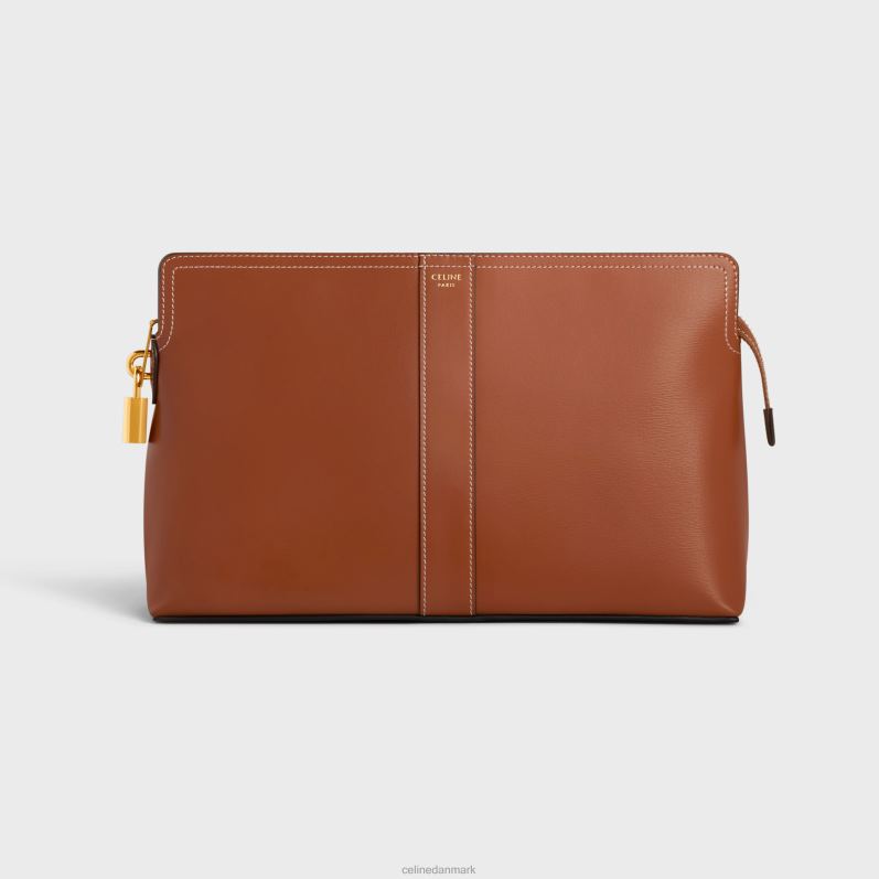 CELINE Mænd låse toilettaske i skinnende kalveskind F44FV1565 tilbehør tan