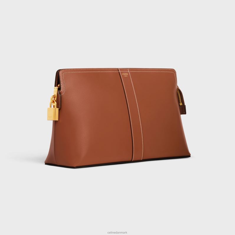 CELINE Mænd låse toilettaske i skinnende kalveskind F44FV1565 tilbehør tan