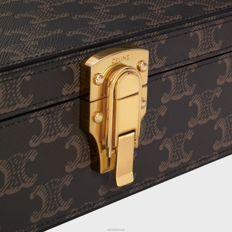 CELINE Mænd lille brevpapiretui i triomphe canvas & kalveskind F44FV1637 tilbehør tan