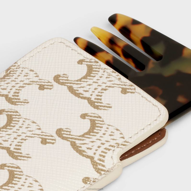 CELINE Mænd lille hårkam i triomflærred F44FV1615 tilbehør hvid