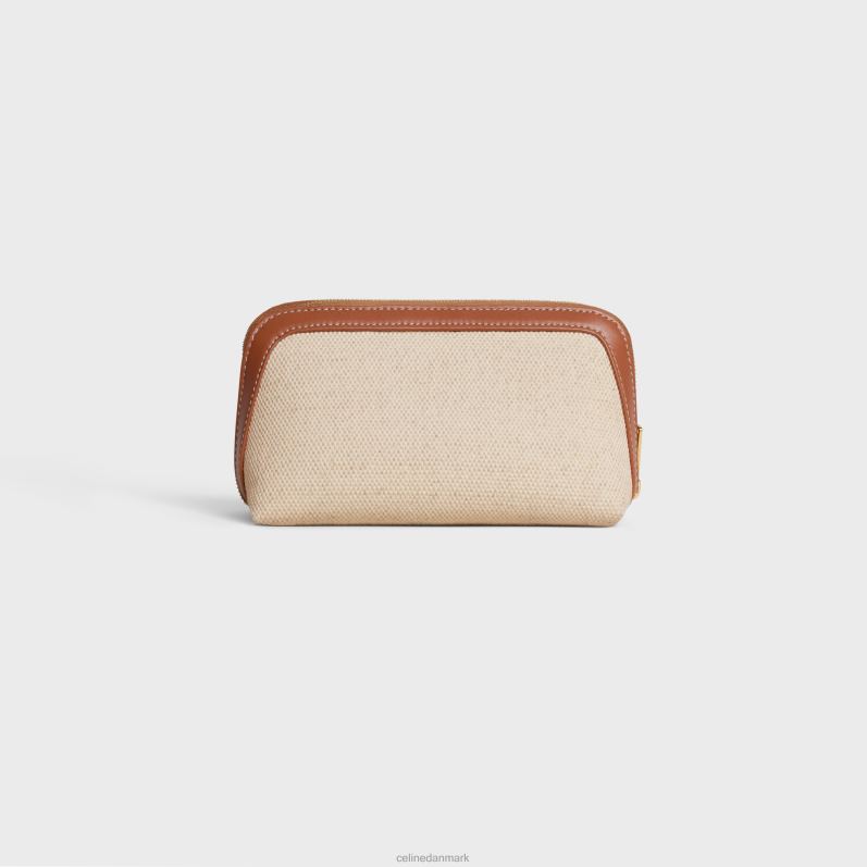 CELINE Mænd lille kosmetikpung i tekstil & kalveskind F44FV1579 tilbehør naturlig/brun