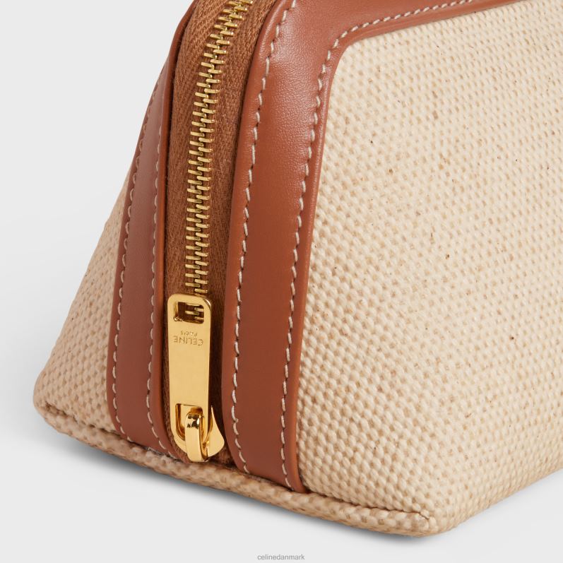 CELINE Mænd lille kosmetikpung i tekstil & kalveskind F44FV1579 tilbehør naturlig/brun