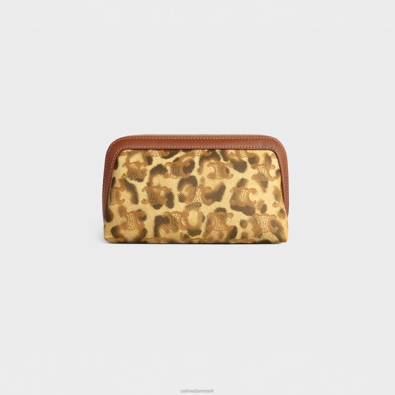 CELINE Mænd lille kosmetikpung i triomflærred med print & kalveskind F44FV1569 tilbehør leopard