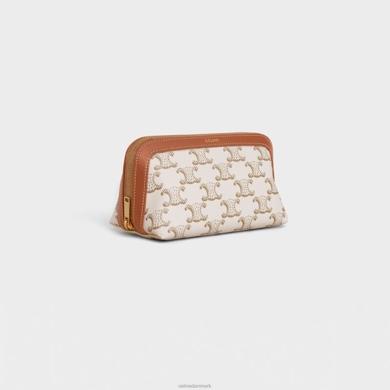 CELINE Mænd lille kosmetikpung i triomphe canvas & kalveskind F44FV1576 tilbehør hvid