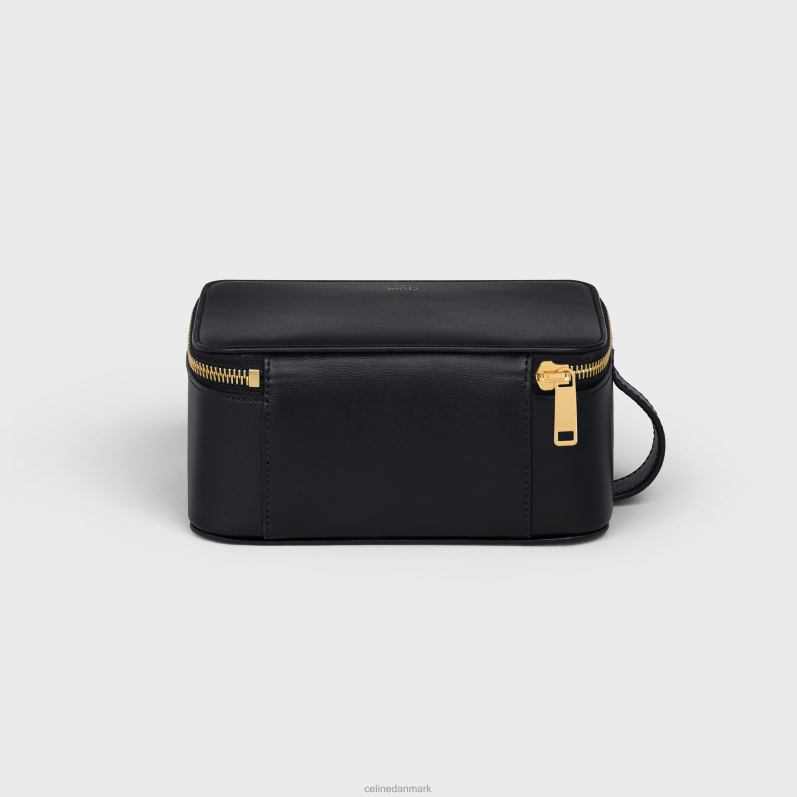 CELINE Mænd lille toilettaske i skinnende kalveskind F44FV1586 tilbehør sort