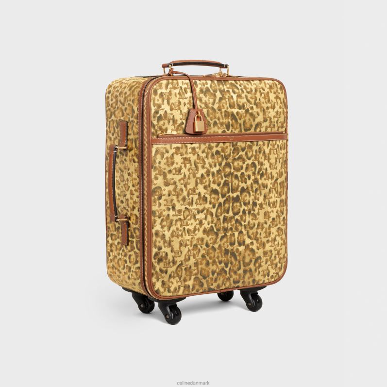CELINE Mænd lille vogn i triomflærred med print & kalveskind F44FV1625 tilbehør leopard