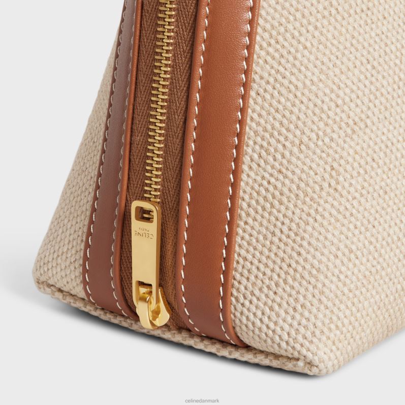 CELINE Mænd medium kosmetikpung i tekstil & kalveskind F44FV1578 tilbehør naturlig/brun