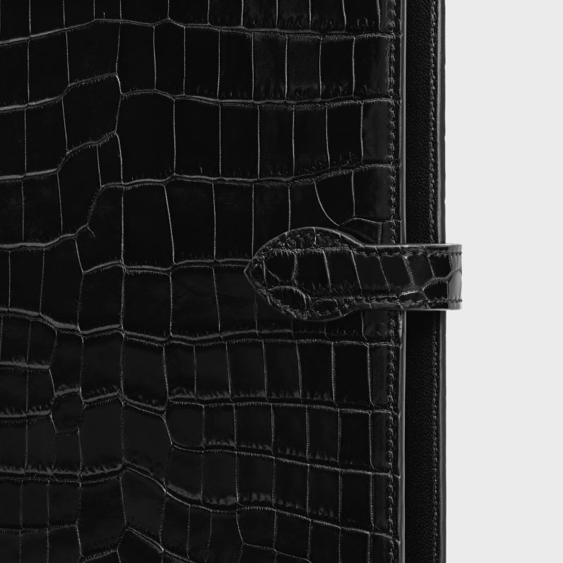 CELINE Mænd medium notesbogsomslag i krokodille F44FV1639 tilbehør sort