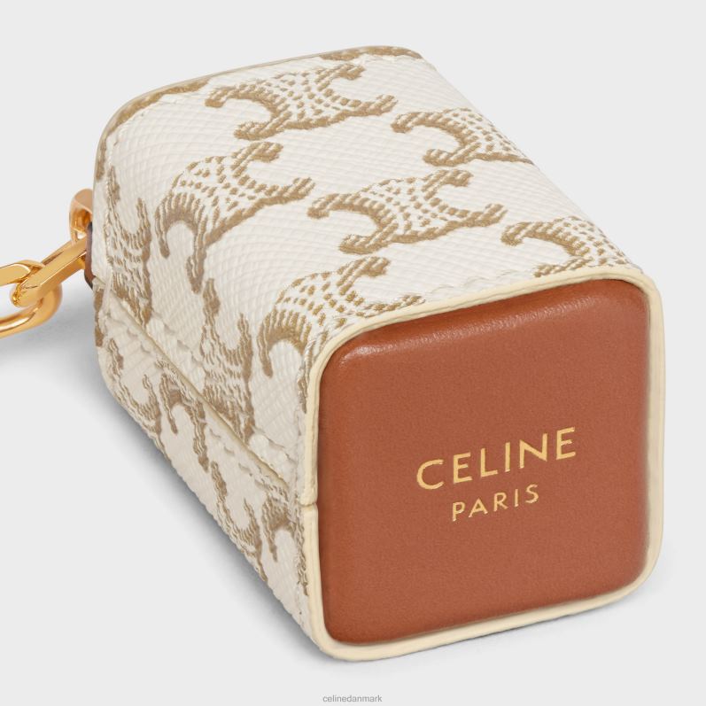 CELINE Mænd miniature parfumeholder charme i triomphe canvas & kalveskind F44FV1473 tilbehør hvid