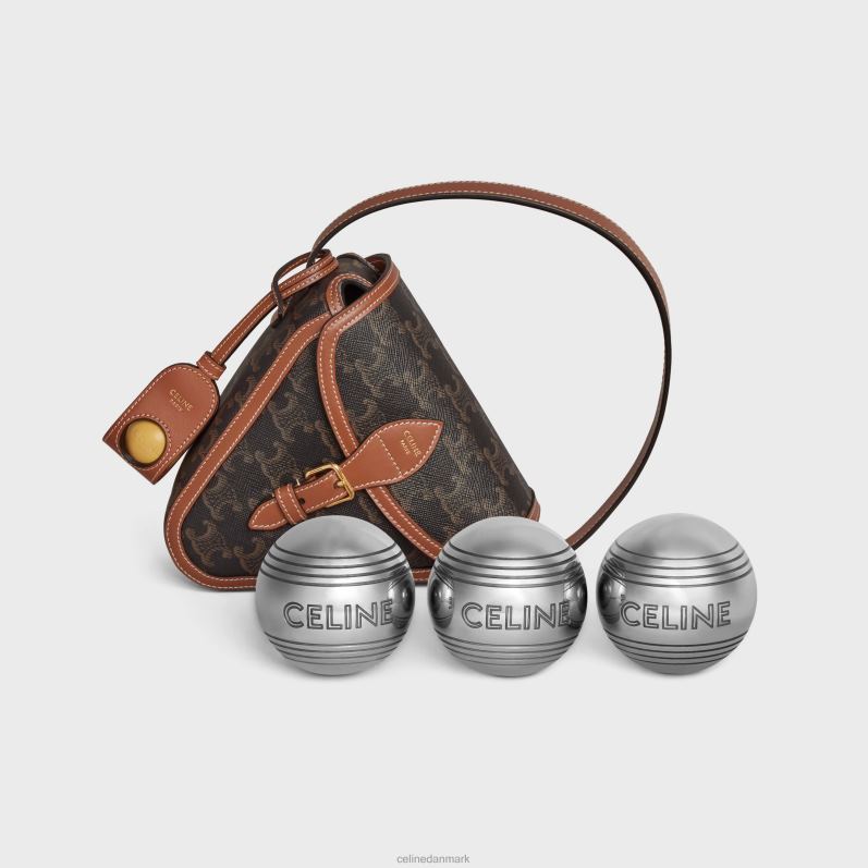 CELINE Mænd petanque spil i triomflærred & kalveskind F44FV1684 tilbehør tan