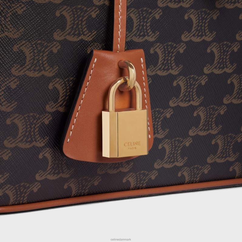 CELINE Mænd rejseforfængelighedskuffert i triomphe canvas & kalveskind F44FV1582 tilbehør tan