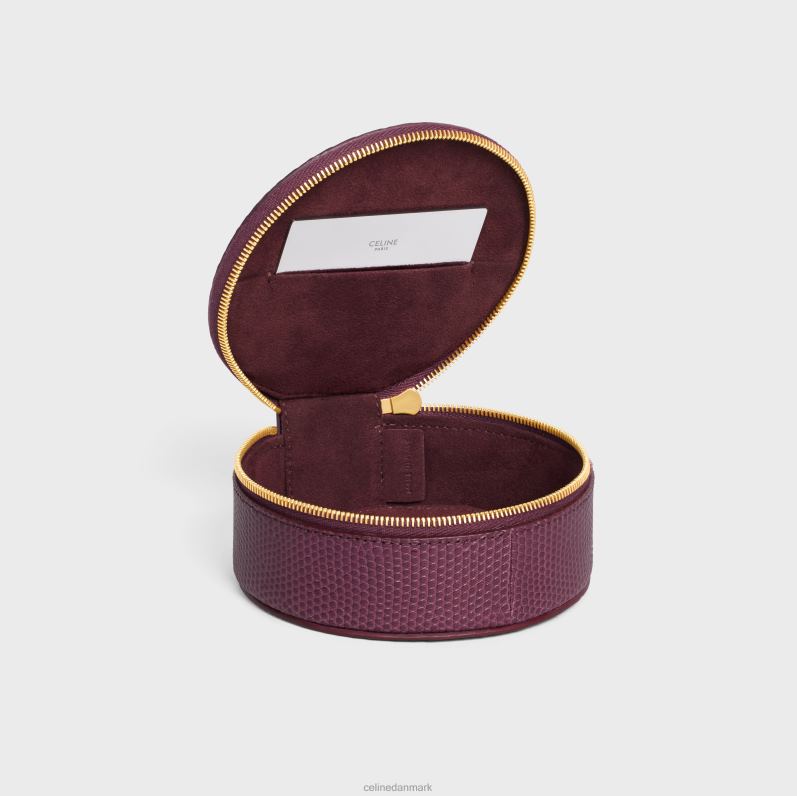 CELINE Mænd rundt etui med lynlås i firben F44FV1591 tilbehør acai